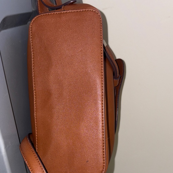 Chaps Brown Faux Leather Drawstring Backpack - Picture 6 of 8